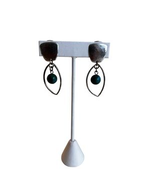 Marjorie Baer Floating Turquoise Oval Hoops